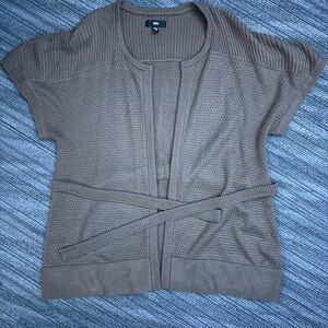 Mossimo Brown Belted Open Plus Size Ribbed Knit Cardigan Sweater 24W/26W